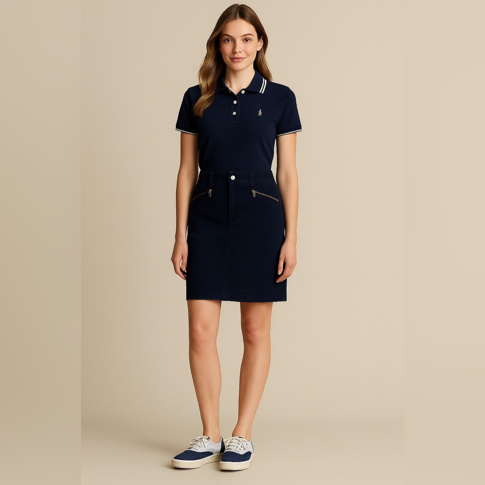 Polo Ralph Lauren Blue and White Canvas Sneakers